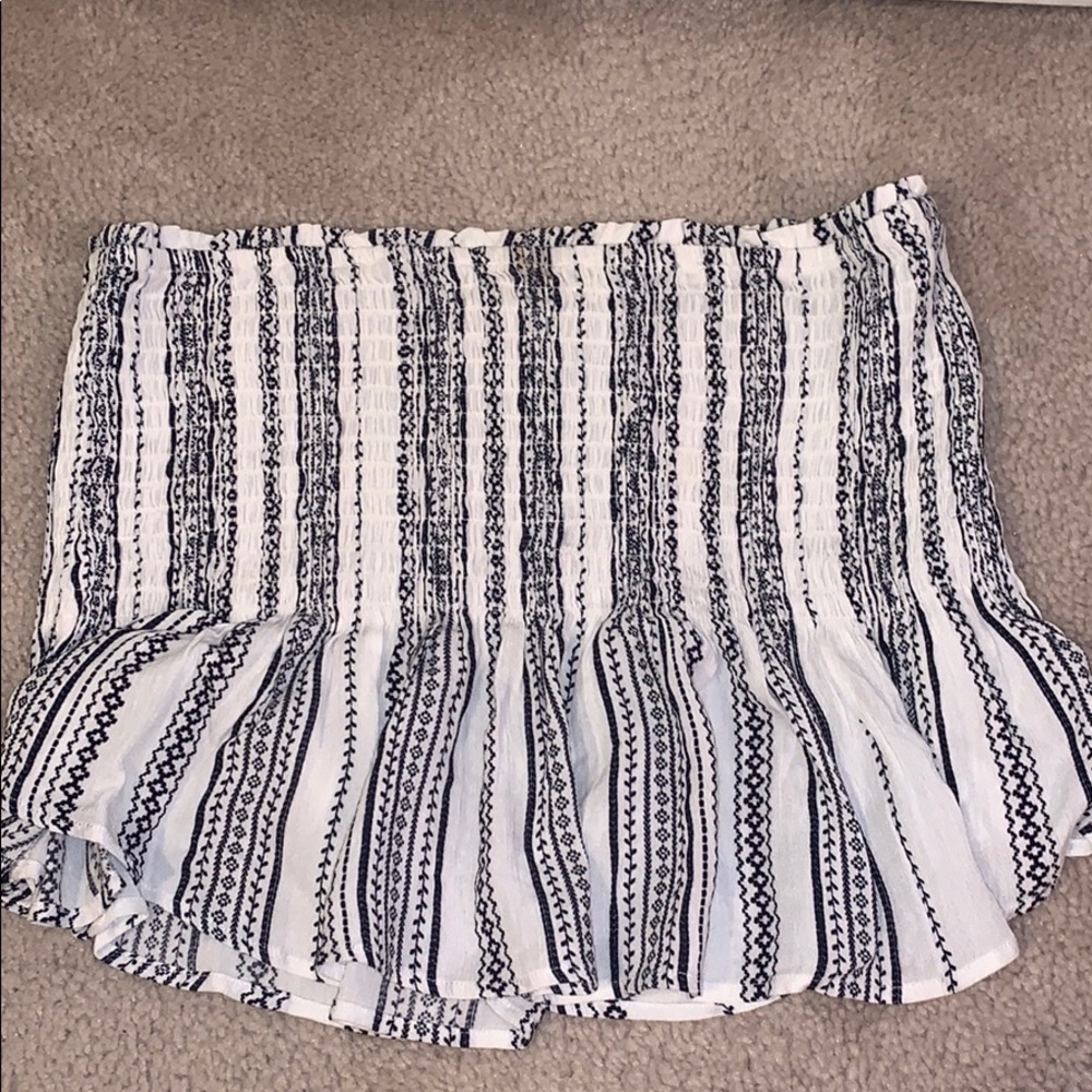 Navy and White striped patterned tube top